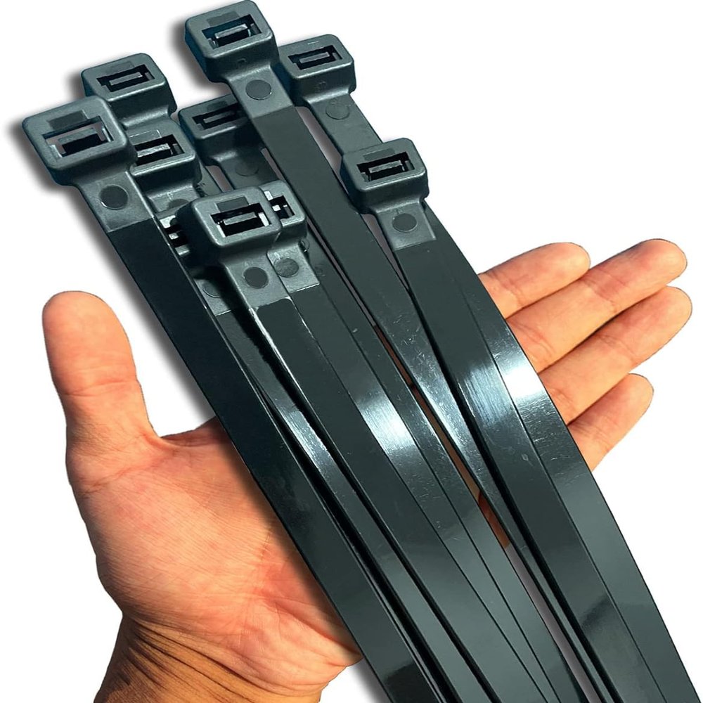 250lb Large Zip Ties Heavy Duty 24 Inch (Actual 25.5 In) Outdoor, Black Long Cable Tie Wraps Plastic Wire Ties Wide Big Strong Thick Zipties 40 Pack