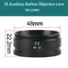 ZTBH Microscope Accessories Kit 0.3X 0.5X 0.7X 0.75X 1X 1.5X 2.0X Auxiliary Barlow Objective Lens M48mm Thread for Zoom Stereo Binocular Trinocular Microscope Microscope Slides(Color:2X) view 2