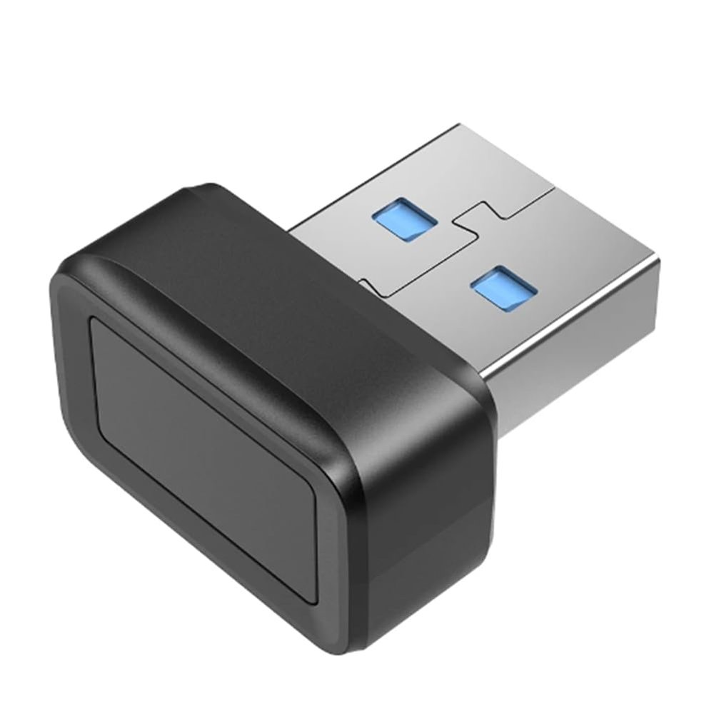 Srutueo USB Fingerprint Key Reader FIDO U2F Speedy Matching Security Key Hello Anti-Spoofing Mini Fingerprint Reader Easy Install Easy to Use, Black, 500450823