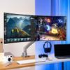 AVLT Single 17"-57" Super Ultrawide Monitor Arm for Screens Up to 59.5 lbs, Premium Aluminum Desk Stand, Adjustable Pneumatic Height, Full Motion Swivel Tilt Rotation, USB-C & USB-A Ports, Gray view 4