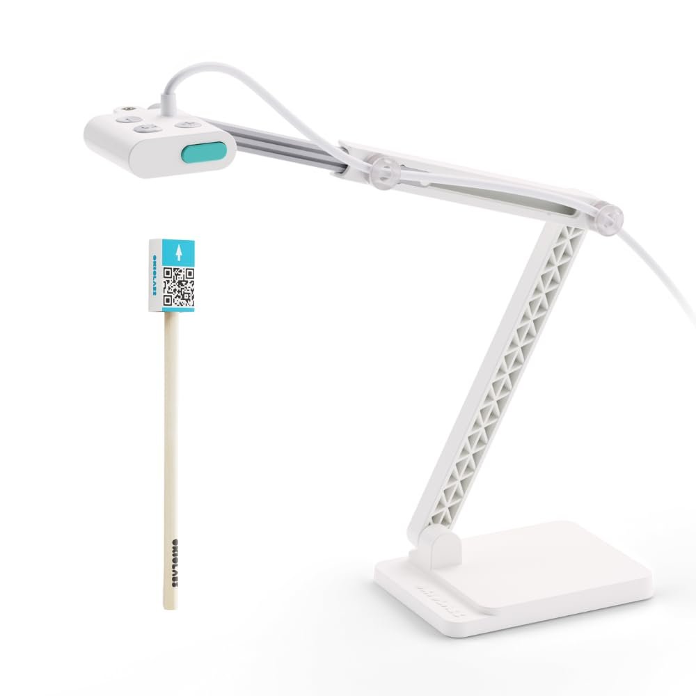 OKIOLABS OKIOCAM S2-4K Ultra HD 8MP USB Document Camera for Teachers & Classrooms with OKIOPoint AI-Tracking, Capture Near-Ledger Size, Great in Low Light, Support Mac, USB-C iPad, Interactive Display