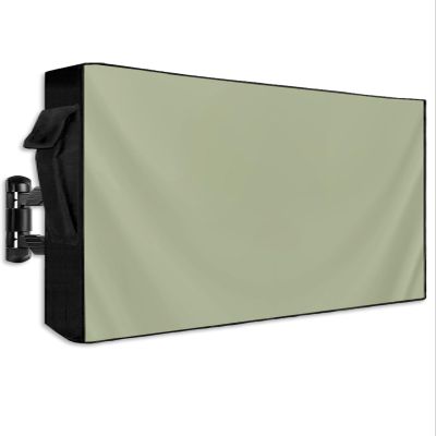 Lsrtoss Sage Green Outdoor TV Cover 70-75 Inch Weatherproof, Outdoor TV Enclosure with Zipper & Roll Up Front Flap, Farmhouse Sage Green Decor Waterproof TV Covers for Outside Flat Screen TV