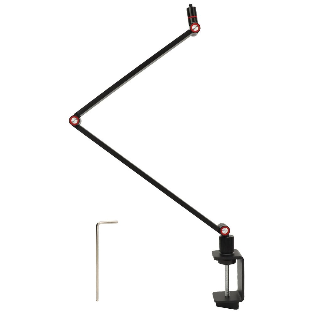 DirectNine Basics Projector Mount, Alloy Steel Load 4.4lb Foldable Rotatable Projector Stand Desk Camera Mount with Clamp and 1/4in Mounting Screw for Projector, Phone Clips, Cameras, Tripod Head