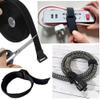 2"x16ft Hook and Loop Cable Securing Straps with 15 Buckles, Free Cut Length | Adjustable | Reusable Fastening Cable Ties, 2 Inch Wide Cinch Strap for Wire, Cord Wraps, Cable Management- Black view 2