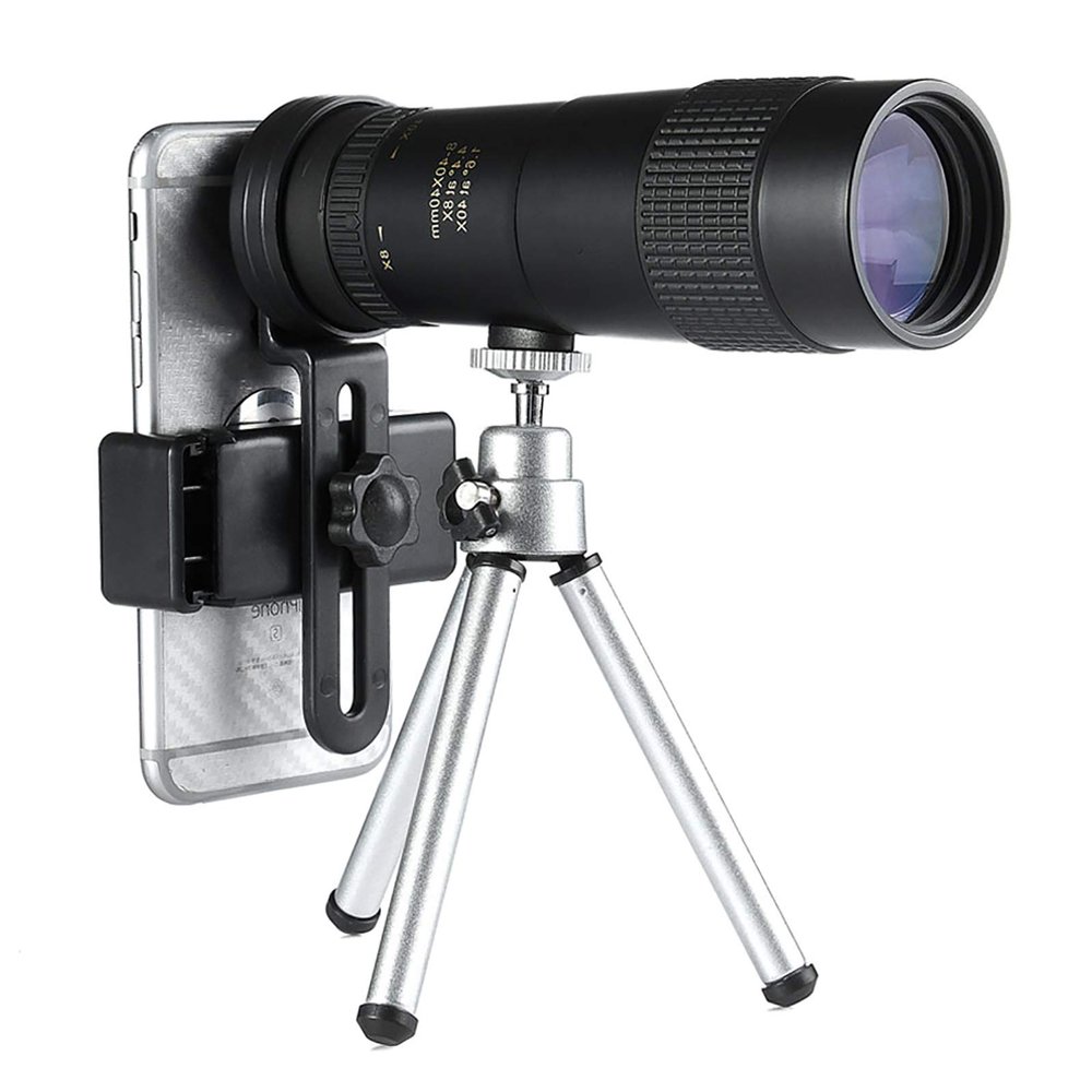 DirectNine Basics Portable Monocular 8-40X40mm Super Telephoto Zoom Portable Outdoor High Power Lightweight Telescope with Tripod and Clip, Great for Bird Watching Adult