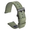 SEURE Canvas Quick Release Watch Band,Cotton Fabric Watch Straps 18mm 19mm 20mm 21mm 22mm 24mm for Men and Women(22,ArmyGreen-black) view 1