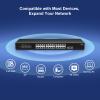 24 Port 2.5G Network Switch with 2x10G SFP, 24x 2.5G Base-T Ethernet Ports, Unmanaged Switch Compatible with 10/100/1000Mbps, 160Gbps Switching Capacity, Metal Housing, Fanless, 19-inch Rack Mount view 3