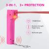 3-in-1 Personal Safety Alarm Pepper Bottle Spray Set for Women,130 dB Siren & Strobe Lights Protect for Lady Anti-Attack Keychain Set,UV Marking Dye & Flip-top Safety Cap,USB Rechargeable (Red) view 3