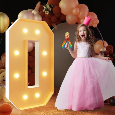 Dasgina Marquee Light Up Letters Marquee Number Mosaic Light Up Letters for Birthday Wedding Party Backdrop Decor, Large Marquee Letters for Party Decorations(Color:Number 0,Size:70cm/2.3FT)