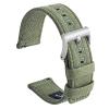 SEURE Canvas Quick Release Watch Band,Cotton Fabric Watch Straps 18mm 19mm 20mm 21mm 22mm 24mm for Men and Women(20,ArmyGreen-silver) view 1