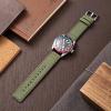 SEURE Canvas Quick Release Watch Band,Cotton Fabric Watch Straps 18mm 19mm 20mm 21mm 22mm 24mm for Men and Women(20,ArmyGreen-silver) view 2