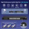 26 Port 2.5G Umanaged Ethernet Switch, 24 x 2.5Gb Base-T Ports, 2 x 10G SFP+, Compatible with 100/1000/2500Mbps, Metal Fanless, Desktop/Rack Mount YuanLey 2.5Gbe Network Switch for Wireless AP, PC view 4
