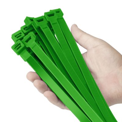 Armpow 12 inch Green Zip Ties Heavy Duty 100 PCS, 250 LBS Ultra Exclusive Strong Plastic Wire Ties, Large Cable Ties Extra Long Tie Wraps, Indoor and Outdoor UV Resistant