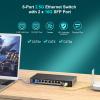 10 Port 2.5G Switch Unmanaged, VIMIN 8X 2.5G Switch base-T Ports+2X10G SFP+ Port, 80Gbps Switching Capacity, 2.5G 8 Port Ethernet Switch, Metal Housing, Fanless, Work for 2.5Gbps NAS, Wireless AP & PC view 2