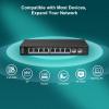 10 Port 2.5G Switch Unmanaged, VIMIN 8X 2.5G Switch base-T Ports+2X10G SFP+ Port, 80Gbps Switching Capacity, 2.5G 8 Port Ethernet Switch, Metal Housing, Fanless, Work for 2.5Gbps NAS, Wireless AP & PC view 3