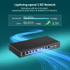 10 Port 2.5G Switch Unmanaged, VIMIN 8X 2.5G Switch base-T Ports+2X10G SFP+ Port, 80Gbps Switching Capacity, 2.5G 8 Port Ethernet Switch, Metal Housing, Fanless, Work for 2.5Gbps NAS, Wireless AP & PC view 4