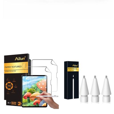 Ailun for iPad Pro 13 Inch 7th Generation [2024 Release] 2 Pack Paper Textured Screen Protector and 3 Pack Apple Pencil Tips Replacement