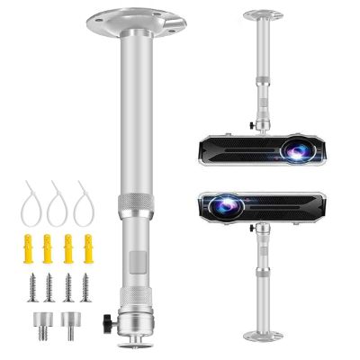 2-Be-Best Projector Ceiling Mount Adjustable Projector Mount Length 16-25.6in / 41-65cm Swivel Projectors Holder Bracket for Mini Projectors CCTV DVR Cameras Silver Upgraded