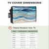 Abstract Blue Waterproof Outdoor TV Cover 40-43 Inch Weatherproof,Outside Television Cover TV Screen Protector with Remote Control Pocket,Modern Gradient Waves Summer Watercolor view 2