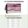 Abstract Red Waterproof Outdoor TV Cover 80-85 Inch Weatherproof,Outside Television Cover TV Screen Protector with Remote Control Pocket,Modern Ombre Ocean Striped Wave Art view 2