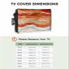 Abstract Orange Waterproof Outdoor TV Cover 36-39 Inch Weatherproof,Outside Television Cover TV Screen Protector with Remote Control Pocket,Contemporary Seawave Striped Painting view 2