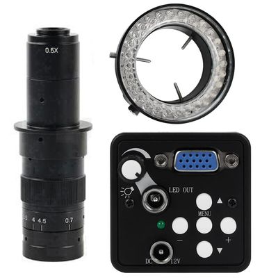 13MP VGA Video Microscope Camera Brightness Adjustable Light & 180X C-Mount Lens With LED Light For Phone Repair