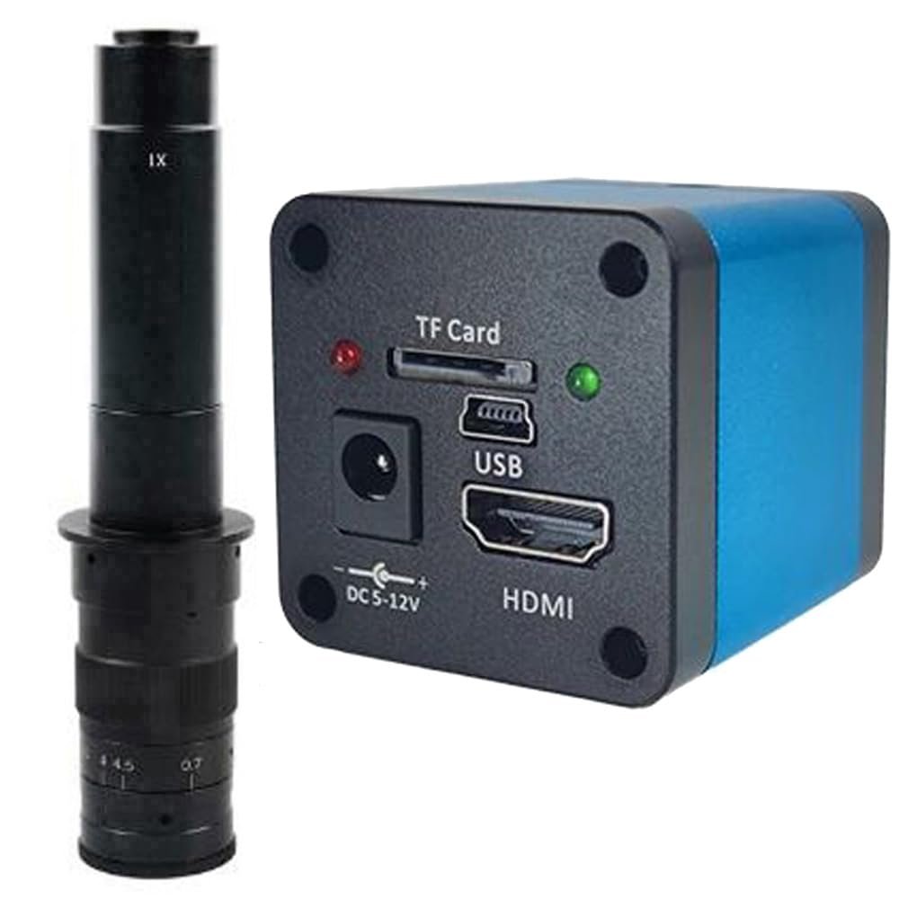 48MP 2K HDMI USB Industrial Video Microscope Camera & 300X C-Mount Lens For Soldering Repair
