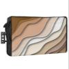Modern Geometric Color Art Waterproof Outdoor TV Cover 52-55 Inch Weatherproof,Outside Television Cover TV Screen Protector with Remote Control Pocket,Abstract Ombre Brown White Ocean Seawaves view 1
