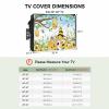 Blue Gnomes Waterproof Outdoor TV Cover 40-43 Inch Weatherproof,Outside Television Cover TV Screen Protector with Remote Control Pocket,Yellow Bee Honey Daisy Flower view 2