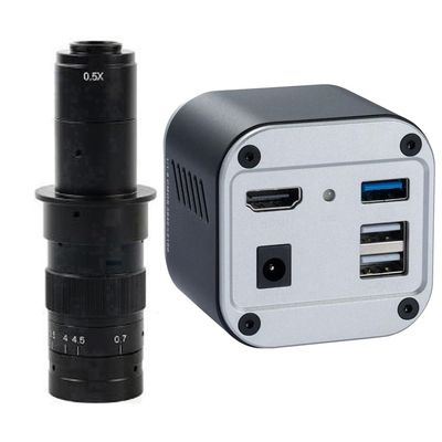 Full HD 4K 8MP 1080P Industry Video Microscope HDMI USB Measuring Camera & 180X C-Mount Lens