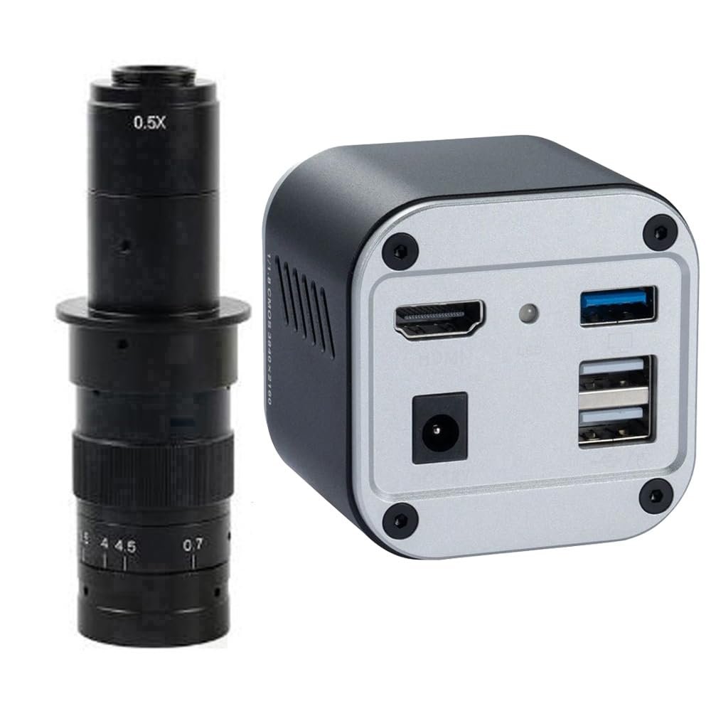 Full HD 4K 8MP 1080P Industry Video Microscope HDMI USB Measuring Camera & 180X C-Mount Lens