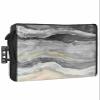 Abstract Gray Waterproof Outdoor TV Cover 40-43 Inch Weatherproof,Outside Television Cover TV Screen Protector with Remote Control Pocket,Beach Wave Striped Minimalist Graffiti Art view 1
