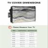 Abstract Gray Waterproof Outdoor TV Cover 40-43 Inch Weatherproof,Outside Television Cover TV Screen Protector with Remote Control Pocket,Beach Wave Striped Minimalist Graffiti Art view 2