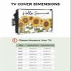 Retro Sunflower Waterproof Outdoor TV Cover 60-65 Inch Weatherproof,Outside Television Cover TV Screen Protector with Remote Control Pocket,Spring Summer Floral Plant Botanical view 2