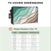 Abstract Modern Geometric Brown Art Waterproof Outdoor TV Cover 80-85 Inch Weatherproof,Outside Television Cover TV Screen Protector with Remote Control Pocket,Ombre Green White Ocean Seawaves, view 2