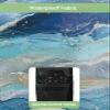 Abstract Blue Waterproof Outdoor TV Cover 52-55 Inch Weatherproof,Outside Television Cover TV Screen Protector with Remote Control Pocket,Modern Gradient Waves Summer Watercolor view 3