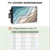 Geometric Ombre Blue Green Ocean Seawaves Waterproof Outdoor TV Cover 36-39 Inch Weatherproof,Outside Television Cover TV Screen Protector with Remote Control Pocket,Abstract Modern Brown Art view 2