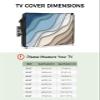 Blue White Brown Waterproof Outdoor TV Cover 40-43 Inch Weatherproof,Outside Television Cover TV Screen Protector with Remote Control Pocket,Abstract Modern Ocean Seawaves Geometric Art view 2