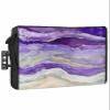 Abstract Purple Waterproof Outdoor TV Cover 30-32 Inch Weatherproof,Outside Television Cover TV Screen Protector with Remote Control Pocket,Gradient Grey Geometric Stripes Wave view 1