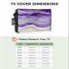 Abstract Purple Waterproof Outdoor TV Cover 30-32 Inch Weatherproof,Outside Television Cover TV Screen Protector with Remote Control Pocket,Gradient Grey Geometric Stripes Wave view 2