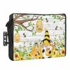 Honey Gnomes Waterproof Outdoor TV Cover 52-55 Inch Weatherproof,Outside Television Cover TV Screen Protector with Remote Control Pocket,Spring Summer Wood Grain Flower view 1