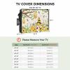 Bee Honey Waterproof Outdoor TV Cover 30-32 Inch Weatherproof,Outside Television Cover TV Screen Protector with Remote Control Pocket,Yellow Summer Floral Farmhouse Botanical view 2