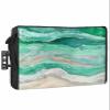 Abstract Green Waterproof Outdoor TV Cover 70-72 Inch Weatherproof,Outside Television Cover TV Screen Protector with Remote Control Pocket,Rustic Country Coastal Ombre Stripe Grey view 1