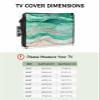Abstract Green Waterproof Outdoor TV Cover 70-72 Inch Weatherproof,Outside Television Cover TV Screen Protector with Remote Control Pocket,Rustic Country Coastal Ombre Stripe Grey view 2