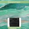 Abstract Green Waterproof Outdoor TV Cover 70-72 Inch Weatherproof,Outside Television Cover TV Screen Protector with Remote Control Pocket,Rustic Country Coastal Ombre Stripe Grey view 3