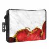 Falaniique Marble Red Waterproof Outdoor TV Cover 60-65 Inch Weatherproof,Outside Television Cover TV Screen Protector with Remote Control Pocket,Modern Minimalist Abstract White Grey Gold view 1