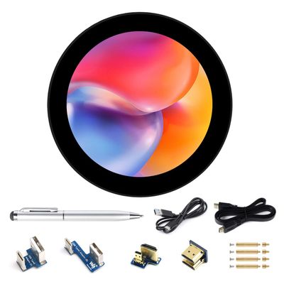 waveshare 3.4inch HDMI Round Touch Display, 800800 Resolution, IPS, 10-Point Touch, Compatible with Raspberry Pi 5/4B/3B/Zero/Zero W/Zero 2W/Pico/Pico W/Pico WH, Support Jetson Nano and Mini PC