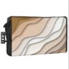 Abstract Ocean Seawaves Waterproof Outdoor TV Cover 30-32 Inch Weatherproof,Outside Television Cover TV Screen Protector with Remote Control Pocket,Modern Ombre Brown White Geometric Color Art view 1