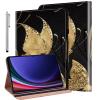 ALILANG Case for Samsung Galaxy Tab S10 Ultra/Tab S9 Ultra/Tab S8 Ultra 14.6-Inch, PU Leather Shockproof Folding Stand Cover with Card Holder and Pen Holder -Gold Butterfly view 1
