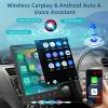 [2+64G] Android Single Din Carplay Radio - 9.5 Inch Movable Vertical Touch Screen Car Stereo with Wireless Android Auto, EQ, WiFi, GPS, Fast Charging, Mirror Link + AHD Backup Camera & MIC view 3